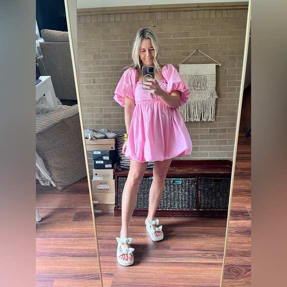 &mecci Pink Puff-Sleeve Mini Dress - Picture 5 of 5